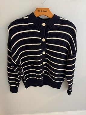 Alex Mill Nico cardigan Navy & White Striped Button-Front Sweater